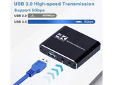 4K HDMI-compatible USB2.0 Video Capture Card Game Live Streaming Recording Box Adapter - Black V1263-JX-244
