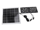 Solar Dual Fan Kit 30W IP65 Waterproofing Tempered Glass Laminate 17mm Aluminum Alloy Frame V1294-YM0901-3111250016111