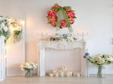 Thanksgiving Wreath Fall Hydrangea Bowknot Decoration Flower Garland Wreath Thanksgiving Front Door V1294-YM0710-10295794