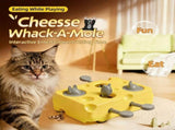 Interactive Cheese Whack-a-Mole Puzzle Toy for Cats and Dogs Treat Dispensing Snack Feeder, Brain V1341-ZY-84ZWU46H-YELLOW