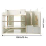 Versatile White Desk Organizer with Lockable Drawer for Pen and File Storage in Home Office V1369-AZ3-W-18159