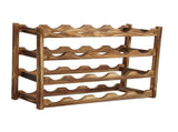 Wine Rack Pine Wood Wine Bottle Storage Shelf Display Organizer Decor for Countertop Home 4 Layer 20 V1294-YM0703-3116230002813