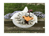 Chicken Sitting on Fence Decor Garden Statues for Fences Rooster Statues Wall Art Yard Art V1369-AZ3-W-11865
