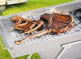 Portable Charcoal Grill Rectangular Folding Stainless Steel BBQ Grill L100xW18cm For Skewer and V985-PORTABLEGRILL