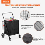 VEVOR Folding Shopping Cart Rolling Grocery Cart with Double Baskets 330 LBS V952-XYCZDST330186UI5MV0