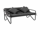 Gardeon Garden Bench 2 Seater Outdoor Bench Metal with Cushion 118cm Black GB-TEX-CUSHION-BK
