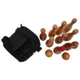 Natural Wooden Skittles Game Set with Carry Bag - 9 Hardwood Skittles and 3 Wooden Balls V178-68946