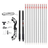 Everfit 55lbs Bow Arrow Set Recurve Takedown Archery Hunting for Beginner Red BS-AD55-RD