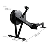 Eeeza Air Resistance Rowing Machine with 10-Level Wind Adjustment & LED Monitor V1316-RM-MN-016-BLK