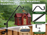 15 in Deck Railing Plant Hanger 2 PCS, Deck Hooks for Railing Heavy Duty Solid Iron Shepherds V1107-118-64355-BLK-15IN