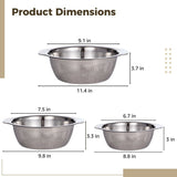 3PCS Stainless Steel , 6.7" 7.5" 9.1" Nesting Strainers, Fast Draining Perforated Bowls with Wide V1369-AZ3-W-08738