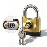 Heavy-duty metal padlock with 3 keys, dual-open design , suitable for V1232-SKS-001