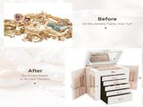 CARLA HOME 6-Layer Large Jewelry Box for Women with Drawers, Mirror, Lock, Necklace Hooks & Side LSB-36226