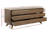 Artiss 6 Chest of Drawers - XAVI Walnut FURNI-E-CDR-6D-WD-AB