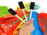 200 Pack 1 inch Foam Brush Bulk Foam Paint Brush Sponge Paint Brush with Wood Handle for Acrylics, V1192-AZ-W-6226