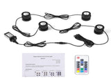 Set of 4 Pond Lights with Remote Control 20 Colors LED Submersible Fountain Lights IP68 Impermeable V1294-YM0901-3119250019011