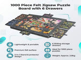 1000 Piece Felt Jigsaw Puzzle Board with 6 Drawers Portable Table V63-955231