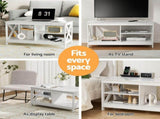 Artiss Coffee Table Storage Shelf White FUR-S-COF10-WH