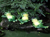 Set of 3 Green Resin Frog Figurines Outdoor Garden Decor Lawn Ornaments for Yard and Patio V1366-AZ2-W-18468
