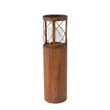 Rust Round Pillar Candle Holder 55cm V637-27600CDL