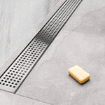 1200mm Bathroom Shower Stainless Steel Grate Drain w/Centre outlet Floor Waste Square Pattern V63-832831