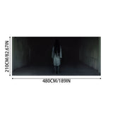 Halloween Garage Door Cover 7x16 FT - Witch Cauldron Backdrop Mural for Outdoor Indoor Decor, Spooky V1366-AZ2-W-16608