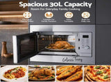 Devanti Built In Microwave Oven 30L Grill Air Fry Convection Silver MIO-IN-RR00-BK