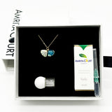 Gift Box - Aroma Necklace 925 Silver, Gold coated - Green Shell Ocean Breeze Purify V760-GBAJ - 13