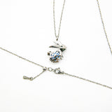 Gift Box - Rabbit White Gold Aroma Necklace Purify Oil Blend V760-GBAJ - 34