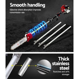 Giantz Pole Chainsaw 2 Stroke Petrol Tree Pruner Long Reach Saw 12 Inch Bar 2 In 1 PCAW-62CC-TM