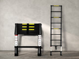 Traderight Multipurpose Aluminium Ladder Telescopic 2.6M Black 2.6 Meter HW0076-2.6M-BK