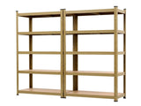 Giantz 2-Rack Garage Shelving 1.6X0.8m MDF Warehouse Shelves Storage Rack Yellow WR-E-8X16-YLX2