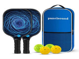 PS Series Colorful Textured Fiberglass Pickleball Paddles Set with 2 Rackets, 4 Balls and Portable V888-ELOSUNG55145-5