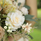 White Nude Artificial Flowers Faux Roses DIY Flower Arrangement Wedding Decorations V1102-130-WHI-15753