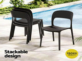Gardeon 5PCS Outdoor Dining Set Table and Chairs Patio Furniture Garden Black ODF-DIN-5STFD-TX14-BK