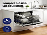 Devanti 6-Place Setting Benchtop Dishwasher 50cm White BDW-6-CD-WH