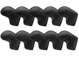 Black Golf Iron Head Covers Set of 10 - Waterproof PU Leather Club Protectors with Embroidered V888-ELOSUNG23720