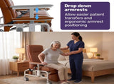 EQUIPMED Deluxe Mobile Geriatric Recliner Day Chair, Adjustable and Removable Meal Tray, Drop Down V219-HELGCHMH6BRA