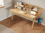 Solid Wood Study Desk with Shelf and Drawers/Rubberwood/Home Office Desk V1057-DM6006N