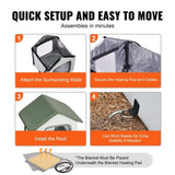 VEVOR Elevated Heated Cat House, Outdoor Kitty with Timer, 600D Oxford Cloth Foldable Cat V952-FWSBYMBHSNJBKOLU0V3