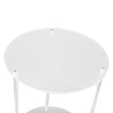 Clear Acrylic Side Table 2 Tier Round Top Nightstand Small Modern End Table for Living Room Bedroom V1294-YM0901-3116240009311