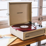 Crosley Voyager Bluetooth Portable Turntable - Dune Bundled Majority D40X Bluetooth Speakers V398-CR8017BMY-DU4