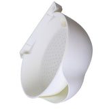 Strainer Bowl 2 Layer Fruit Colander Basket Plastic with Phone Bracket for Kitchen Food White V1294-YM0703-3118230064313