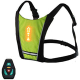 Cycling Vest USB Rechargeable Reflective Backpack with LED Turn Signal Light Remote Control Outdoor V1237-ZY-715-076
