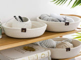 3 Piece Cotton Rope Woven Storage Basket Set Round Cotton Linen Storage Basket for Desktop V1294-YM0703-3117230008412