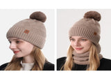 Women's Fashionable Winter 3-Piece Set Knit Hat, Scarf, Gloves. A must-have for outdoor skiing V1265-AU-055-KA