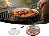 Grill Pan,Portable Folding Metal BBQ Grill Tray with Handle,Perforated Grilling Skillet for V1369-AZ3-W-14006