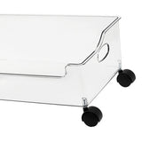 Wheeled Storage Containers Plastic Transparent Under Desk Book Storage Box with Roller for School V1294-YM0706-3117230131811