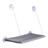 2 Set of Dark Grey Cat Window Tanning Hammock - 4 Strong Suction Cups & Durable Oxford Removable V888-ELOSUNG55191-7