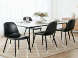 Artiss 4x Dining Chairs Retro PU Leather Kitchen Lounge Cafe Accent Chair Black DINC-B-B04-BKX4